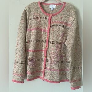 Christopher & Banks Cardigan with Embroidery Detail L